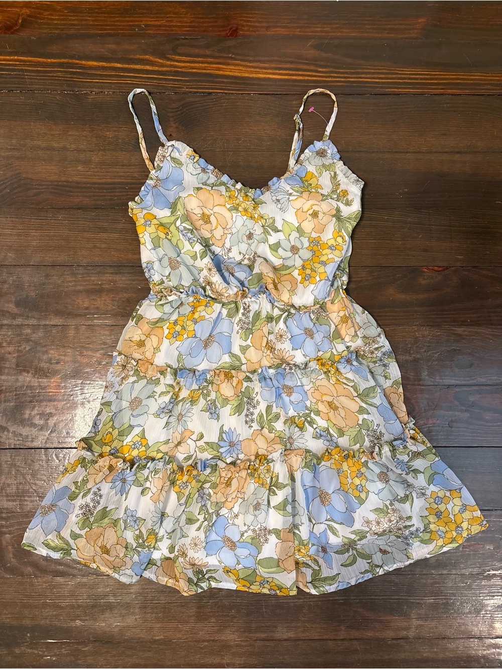 Blu Pepper Floral Sundress in Blue, Yellow, Peach, Green